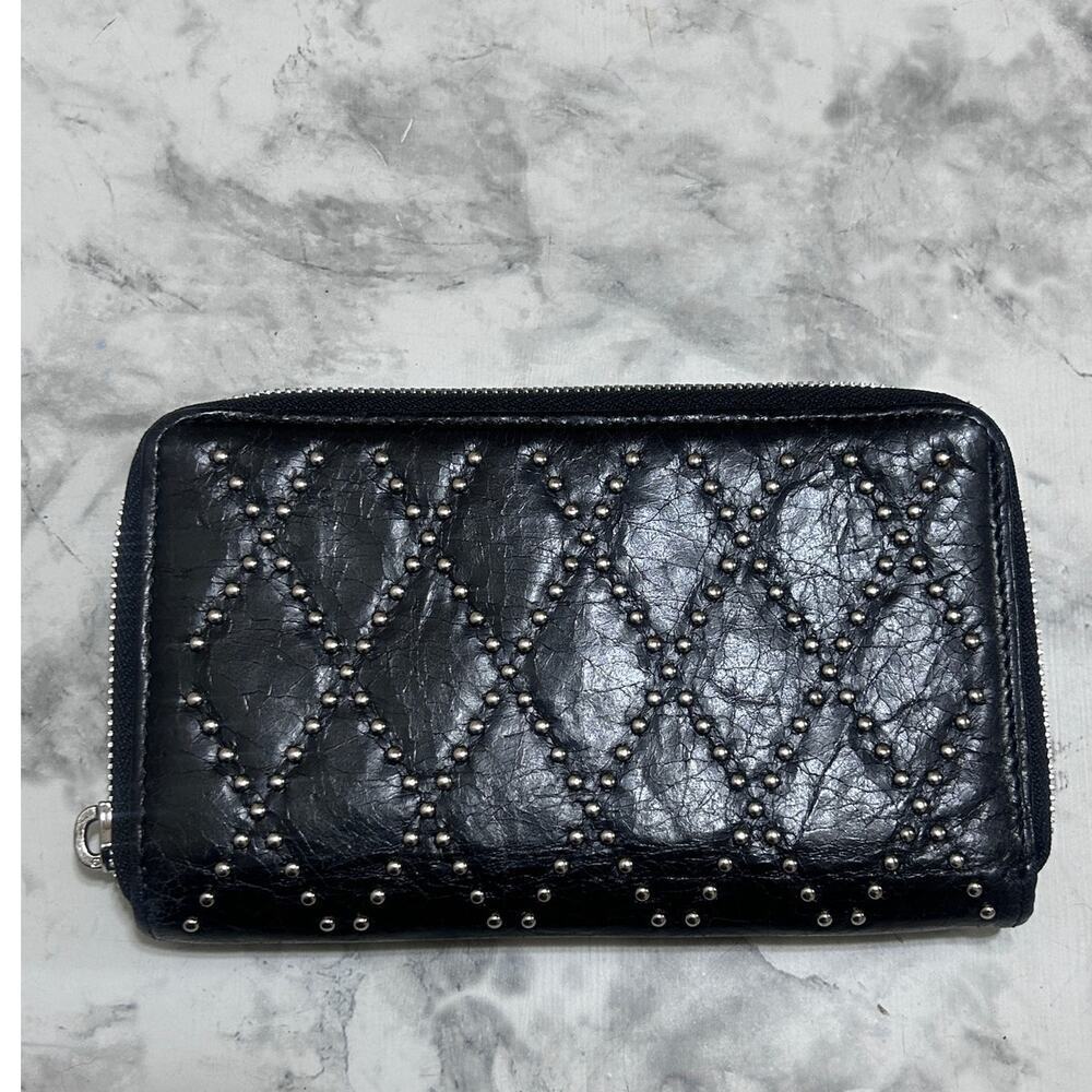 HOBO Black Quilted Clutch with Silver Accents